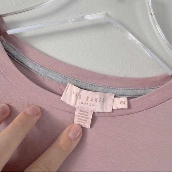 ⭕️ TED BAKER Top Pale Pink Size 2 / Medium - Picture 3 of 4